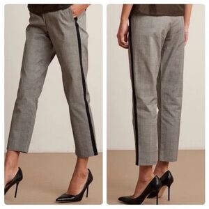 🔥VELVET BY GRAHAM & SPENCER new plaid black white tuxedo stretch ankle pants S